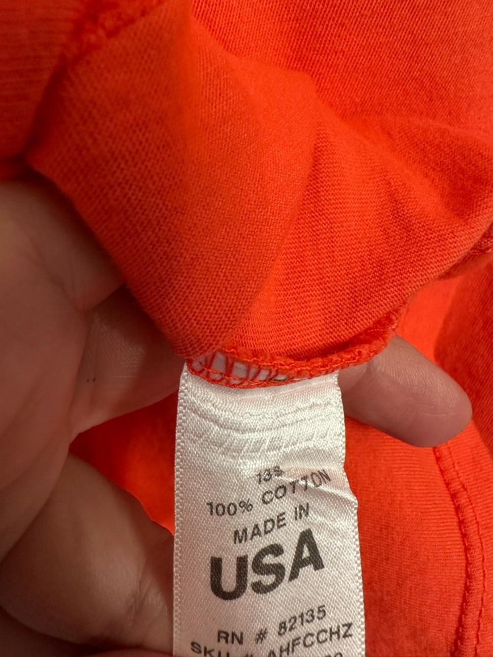 Fresh Produce Size L Orange Short Sleeve Scoop Neck 100% Cotton T-shirt - Picture 5 of 6